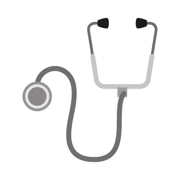 Línea de herramientas de estetoscopio médico y estilo de relleno — Vector de stock