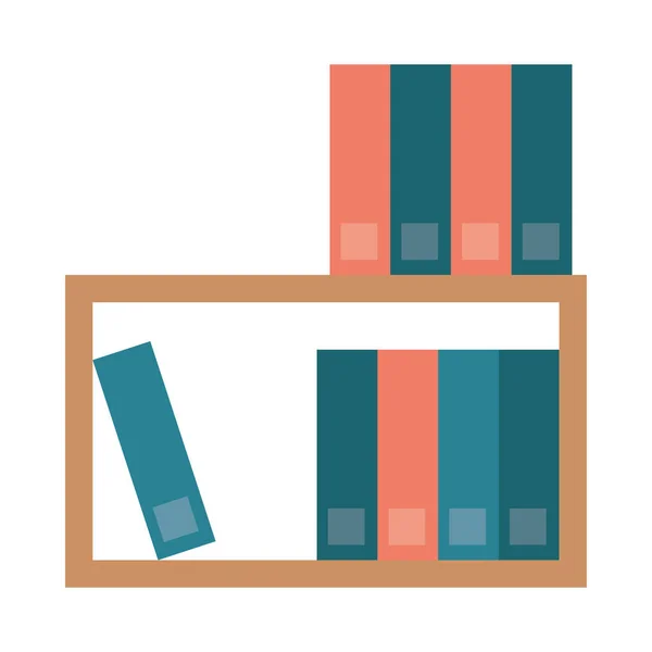 Estante con libros de texto icono aislado — Vector de stock