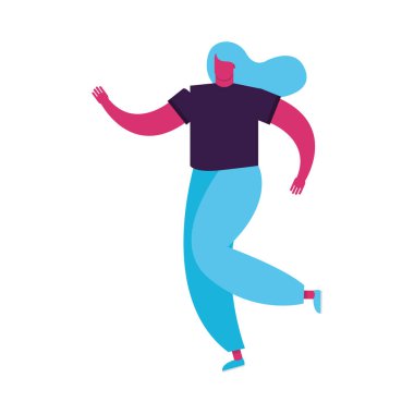 Genç kadın yürüyen Avatar karakteri