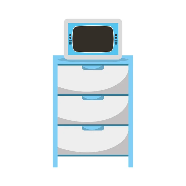 Cardiology ekg machine in drawer hospital — Stock Vector