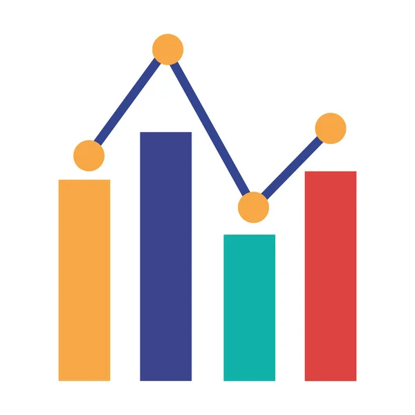 Barres statistiques infographie icône isolée — Image vectorielle