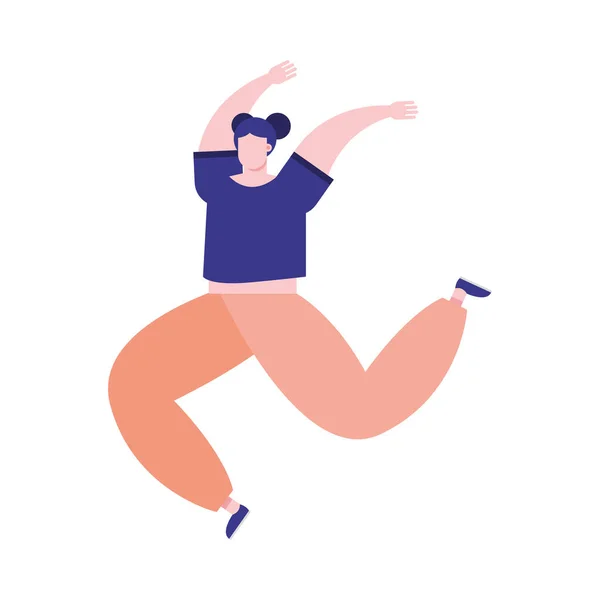 Jeune femme pratiquant l'exercice personnage avatar — Image vectorielle