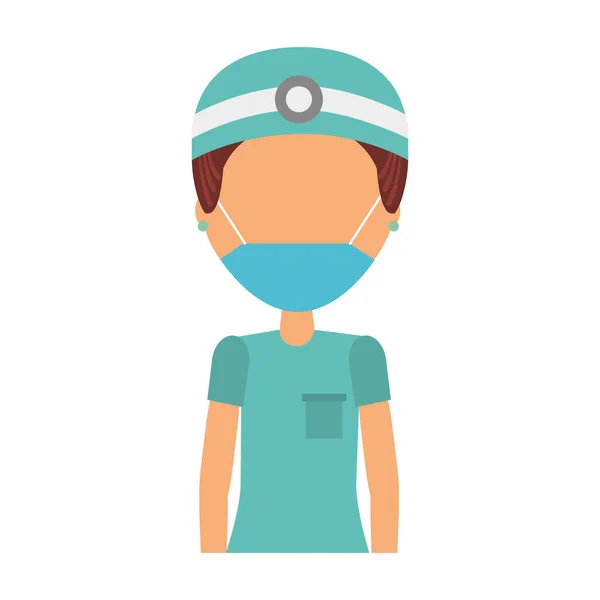 Chirurg kobieta lekarz noszenie maski medycznej charakter — Wektor stockowy