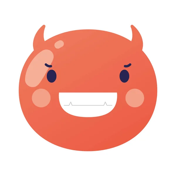 Devil emoji face classic flat style icon — стоковый вектор