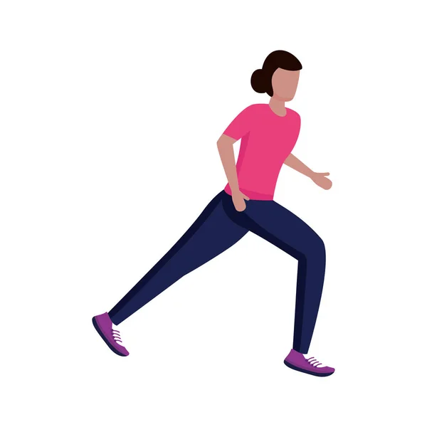 Jeune afro femme courir avatar personnage — Image vectorielle