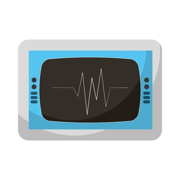 Cardiology ekg machine isolated icon — Stock Vector