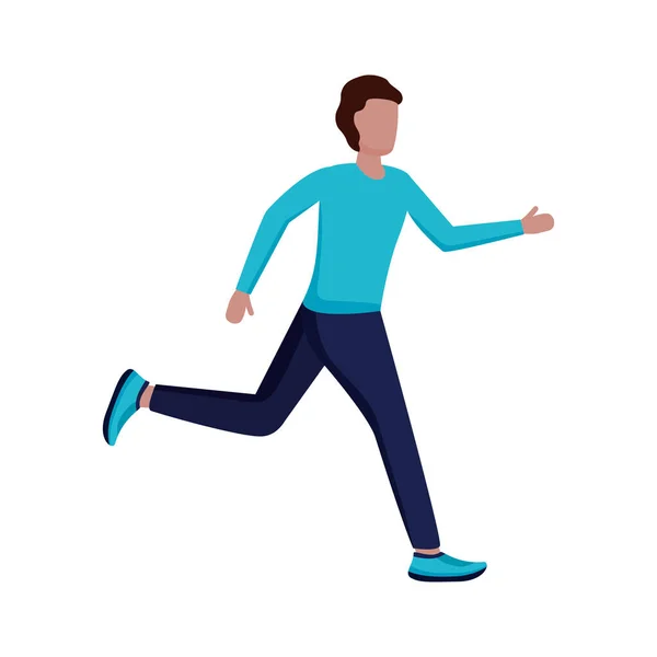 Joven hombre corriendo avatar carácter — Vector de stock