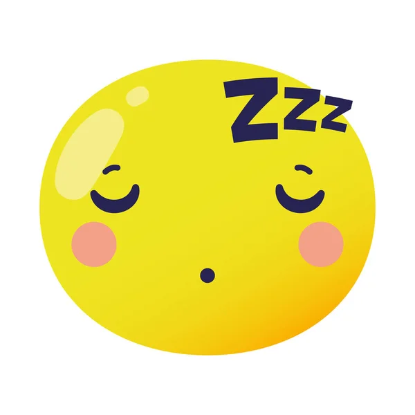 Dormida cara emoji clásico icono de estilo plano — Vector de stock