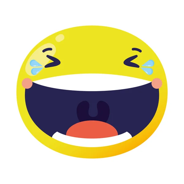 Emoji visage rire classique style plat icône — Image vectorielle