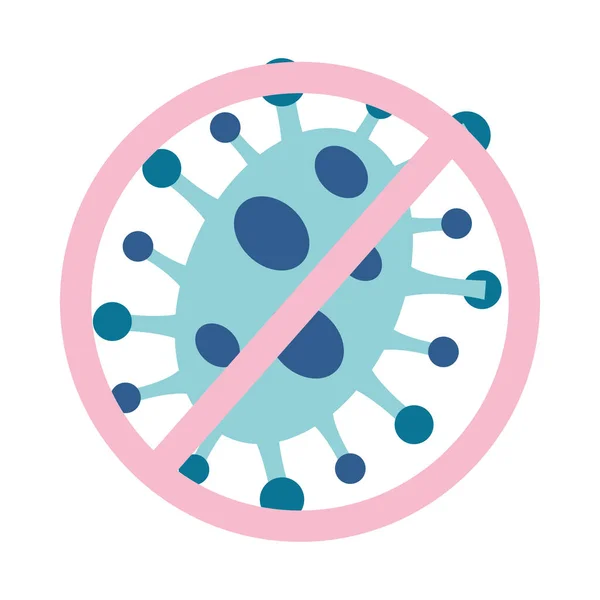 Arrêter covid19 pandémie particule icône isolée — Image vectorielle