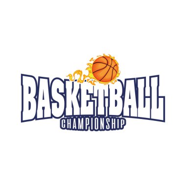 Ateşli basketbol balonu sporu amblemi