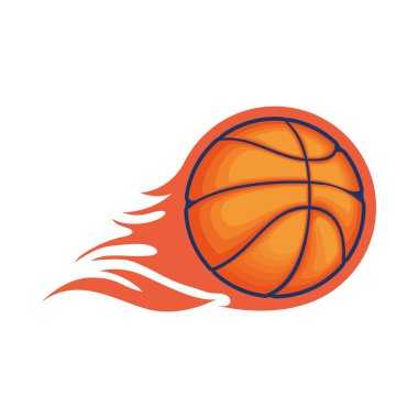 Ateşli basketbol balonu sporu