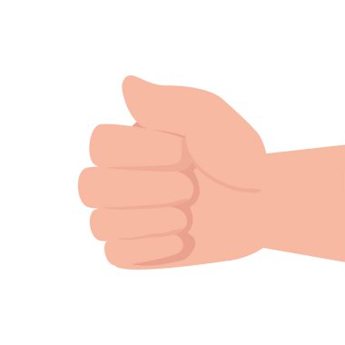 Beyaz arka planda insan yumruğu