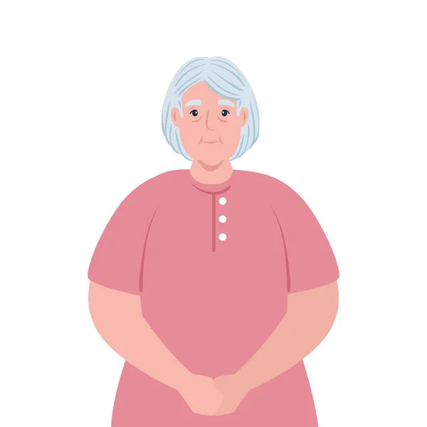 Słodkie staruszka, babcia na białym tle — Wektor stockowy