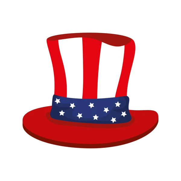 Top klobouk tradiční z USA na bílém pozadí — Stockový vektor