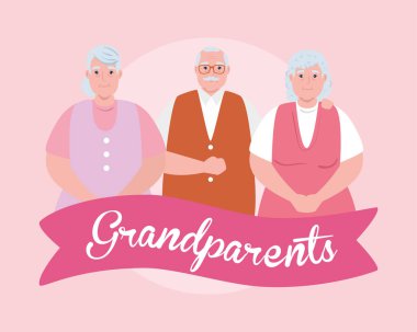 Şirin yaşlı insanlarla büyükanne ve büyükbaba günün kutlu olsun.