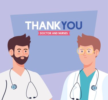 Teşekkürler doktor ve hemşireler hastanede çalışıyor, doktor beyler koronavirüsle savaşıyor.