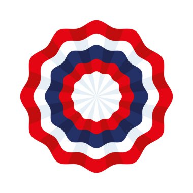 mavi, beyaz ve kırmızı kurdeleli üç renkli rosette