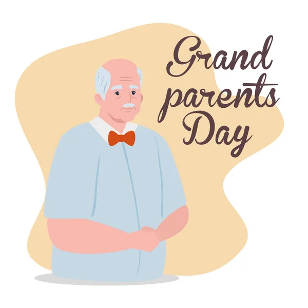Gelukkig grootouders dag met schattig grootvader — Stockvector