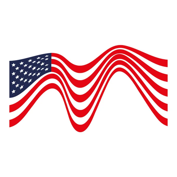 Flaga Stany Zjednoczone Na białym tle — Wektor stockowy