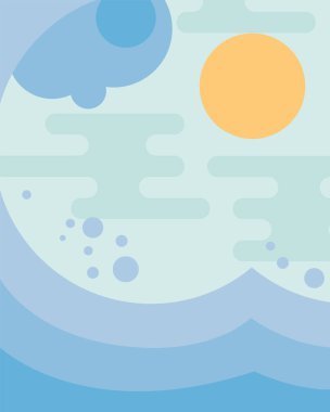 deniz dalgası sahnesi simgesi izole edildi