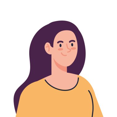 Beyaz arka planda güzel genç bir kadın.