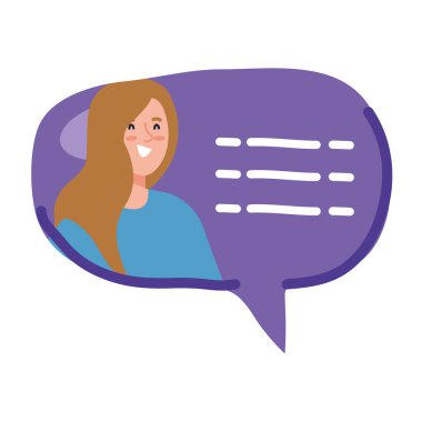 sohbet balonu, mesaj balonu kadınla, internet diyaloğu, iletişim, sohbet, konuşma