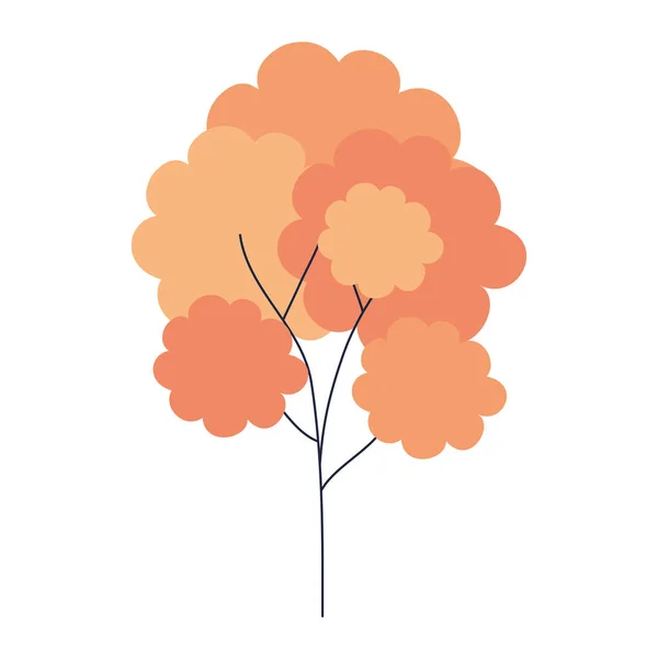 Árvore de cor laranja, no fundo branco — Vetor de Stock