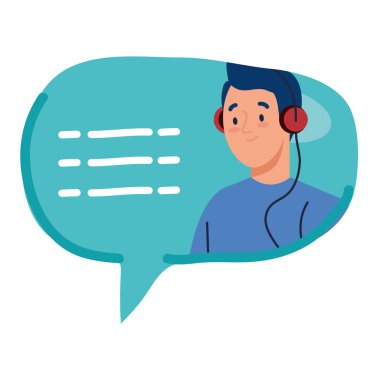 sohbet balonu, mesaj balonu ile adam, internet diyaloğu, iletişim, sohbet, konuşma