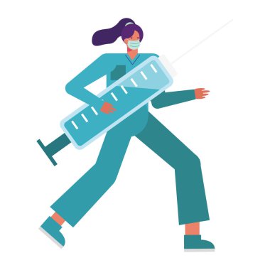 Tıbbi maske takan profesyonel kadın cerrah.