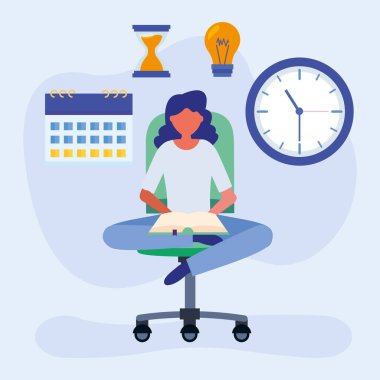 Evde eğitim gören genç bir kız öğrenci.