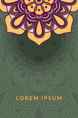 Dekoratif renkli yarı mandala etnik köken sanatsal simgesi