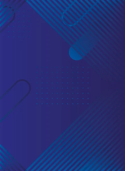 幾何学的図形と線の青の背景 — ストックベクタ