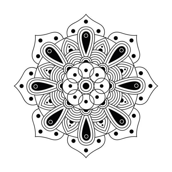 Декоративная цветочная монохромная мандала — стоковый вектор
