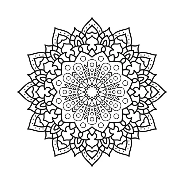 Floral décoratif mandala monochrome ethnie icône artistique — Image vectorielle