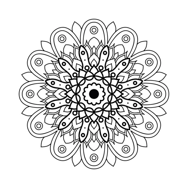 Decorativo floral monocromo mandala etnia icono artístico — Vector de stock