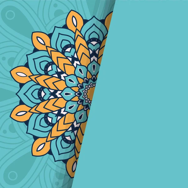 Dekorativní květinové barevné polovina mandala etnické umělecké ikony — Stockový vektor