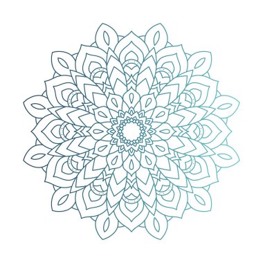 Dekoratif mavi mandala etnik sanatsal simge