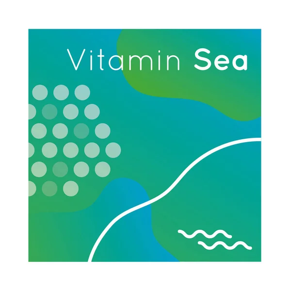 Vitamin moře barevný prapor s nápisem — Stockový vektor