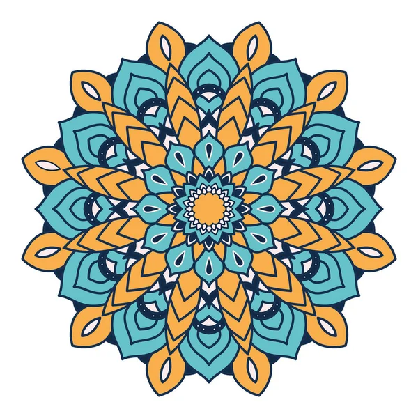 Decoratieve bloemen kleurrijke mandala etniciteit artistiek pictogram — Stockvector