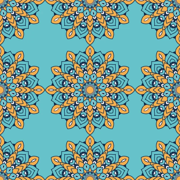 Floral décoratif coloré mandala ethnicité motif artistique — Image vectorielle