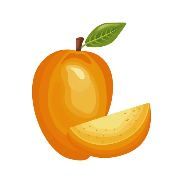 Mango frisch köstliche Früchte detaillierte Stil-Symbol — Stockvektor
