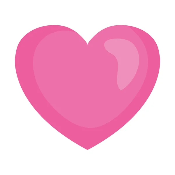 Corazón de color rosa, sobre fondo blanco — Vector de stock