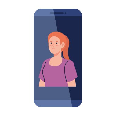 akıllı telefon cihazlı kadın, sosyal medya konsepti