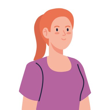 Beyaz arka planda güzel genç bir kadın.