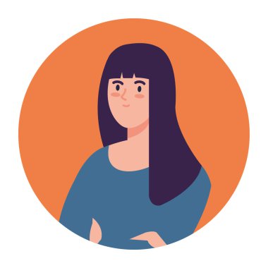 Çerçeveli, beyaz arka planda güzel genç bir kadın.