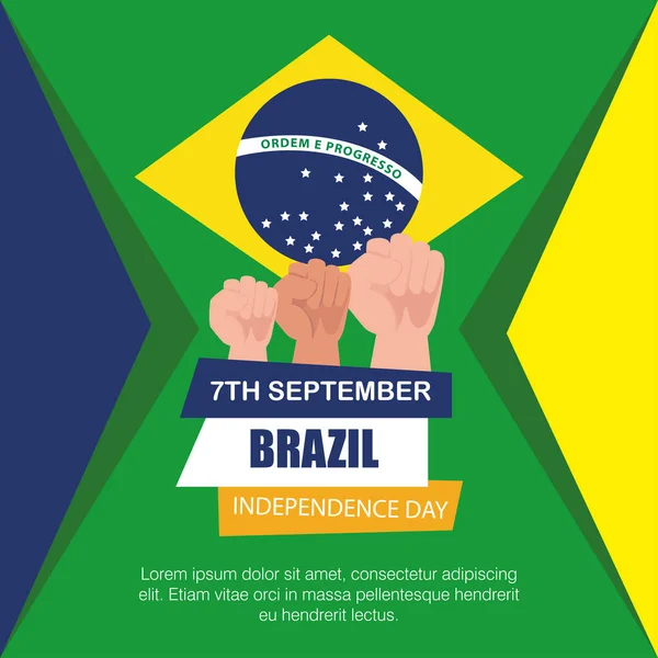 7. září, slavnostní prapor brazilského dne nezávislosti — Stockový vektor