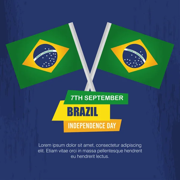 9月7日ブラジル独立記念日の旗 — ストックベクタ