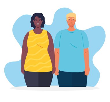 Çok ırklı genç çift, çeşitlilik ve çok kültürlülük kavramı