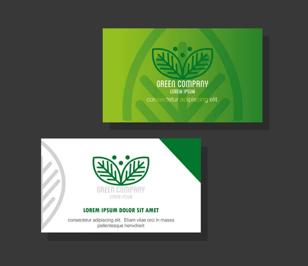 Corporate identity brand mockup, business cards green mockup, green company sign — Stock Vector